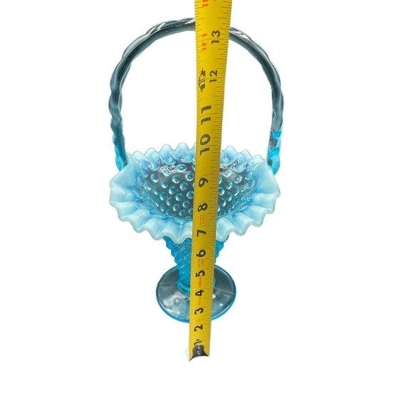 Fenton | Accents | Fenton Blue Opalescent Hobnail 3 12  Fenton Blue Opalescent Hobnail 13 1/2\